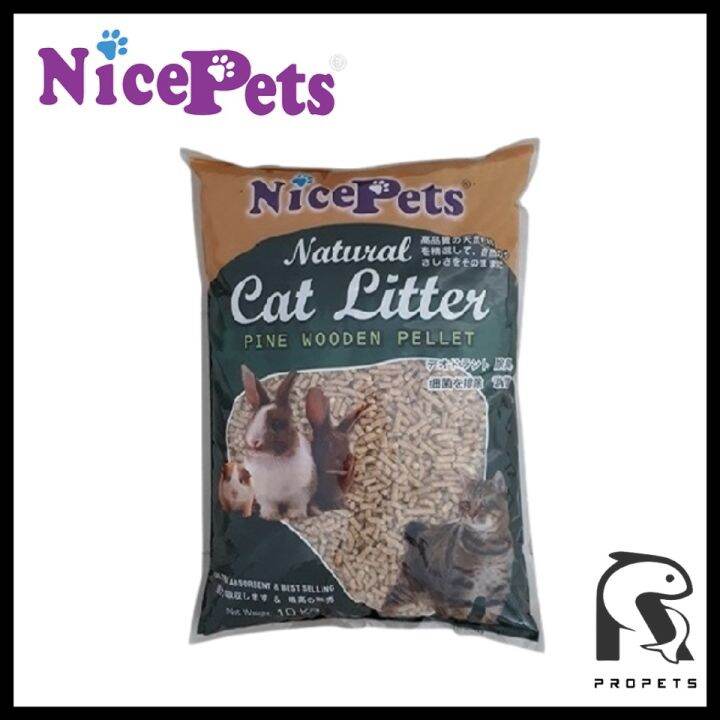 NicePets Premium Pine Wood Cat Litter 10KG Lazada