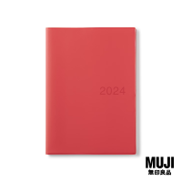 2024 มูจิ สมุดแพลนเนอร์รายเดือน/สัปดาห์ B5  - MUJI Monthly/Weekly Planner B5 (Red Cover)