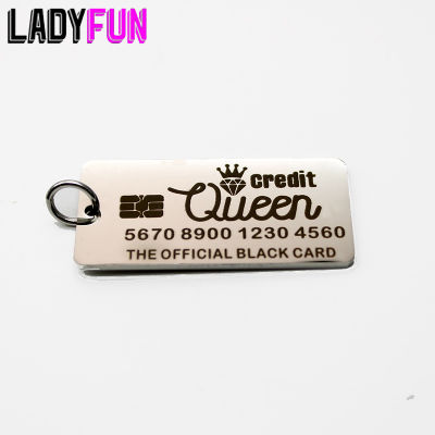 Queen Credit Card Charm Stainless Steel Laser Engraved Charms High Polish Mirror Surface Pendant