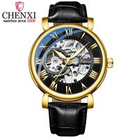 CHENXI นาฬิกาข้อมือผู้ชายกันน้ำอัตโนมัติสำหรับผู้ชายธุรกิจ Skeleton Tourbillon Watches