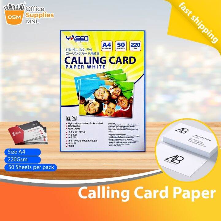 Calling Card Paper A4 Size Business Card Paper 220gsm 50 Sheets / Pack