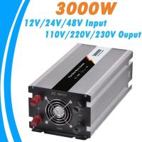 อินเวอร์เตอร์เพียวซายน์เวฟ3000W,เครื่องแปลงไฟ12V/24V/48V DC อินพุตและ110V/220V AC เอาต์พุตไมโครไฟเบอร์ดีไซน์ใหม่