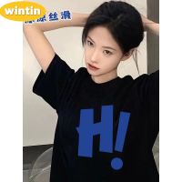 Wintin Hong Kong Style T-shirt Womens Popular Ice Silk Ice Silk Breathable Quick-Drying Trendy Printed Short-Sleeved T-shirt Top Clothes for Men and Women