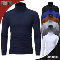 Suikone เสื้อคอเต่าบางๆสีทึบเสื้อผ้าง่ายต่อการจับคู่กับ