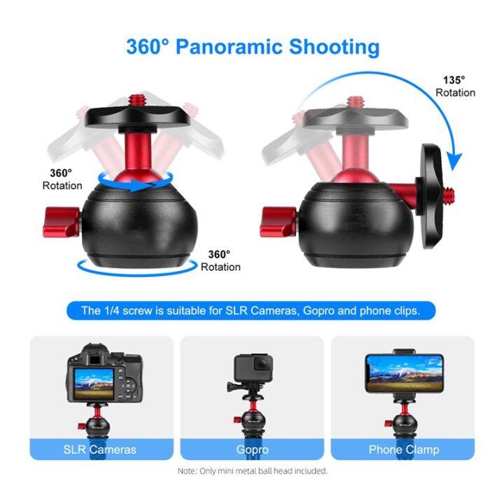 360-degree-panoramic-metal-tripod-ball-head-adapter-1-4-inch-holder-mount-for-dslr-cameras-tripod-heads