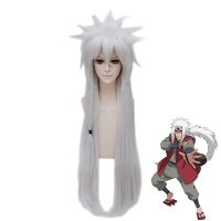 อนิเมะคอสเพลย์ Jiraiya วิกผมทนความร้อนได้ยาวสีเงินวิกผมชุดคอสเพลย์ผู้หญิงปาร์ตี้ฮาโลวีนตาข่ายคลุมผมสำหรับใส่วิก