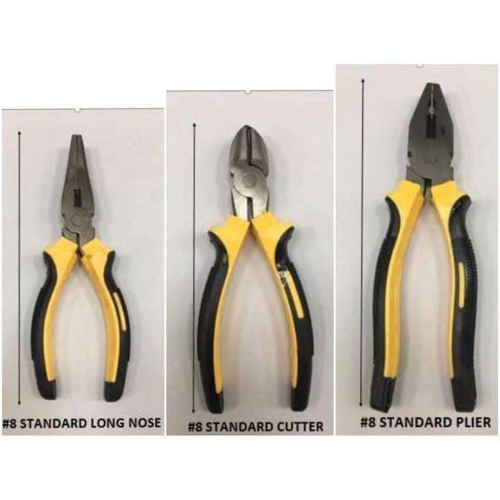 Standard Pliers Cutter Longnose Combination Pliers 6" 8" YELLOW Lazada PH