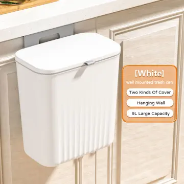 Large-capacity Wall-mounted Trash Can With Lid Trash Can Kitchen Cabinet  Door Hanging Trash Can Recycling Trash Can