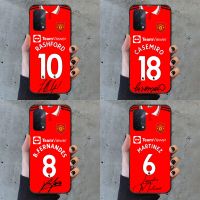 เคสเคลือบเงา OPPO A17K RENO 8T Reno7 5G A78 5G a95 a94 a54 a74 a92 a93 RENO6Z 5G RENO6 5G A16   เคสทีมแมนยู พร้อมลายเซ็น