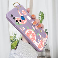 Kingsons สายรัดข้อมือสำหรับ Huawei Nova 3 Nova 3E Nova 3i Nova 4 4E Nova 5 5i 5T สายรัดข้อมือกระต่ายส้มโอสายรัดข้อมือเคสโทรศัพท์ขอบสี่เหลี่ยมของเหลวเคสซิลิโคนเคสป้องกันแรงกระเทือน