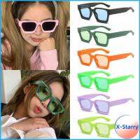 X-STARRY หนาและสั้น แว่นกันแดดทรงสี่เหลี่ยมหนา Y2K การป้องกัน UV400 แว่นตาสำหรับแว่นตา ทันสมัยและทันสมัย สีดำสีดำ เฉดสีสี่เหลี่ยมผืนผ้า สำหรับผู้หญิงและผู้ชาย