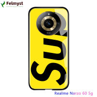 เคสกระจกนิรภัยมันวาวสำหรับ Realme 11 5G Realme Narzo 60 5G แฟชั่นเท่ๆโลโก้ยอดนิยมแบรนด์ผู้ชายสำหรับเด็กผู้ชายกระจกเงาสุดหรู