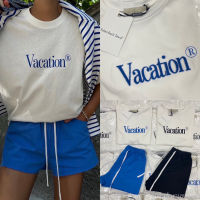 Vacation sporty set(450฿ฟรีส่ง) ชุดเซ็ทรุ่นใหม่ ดีเทลสกรีนนูนลายตัวหนังสือเป็นขนกำมะหยี่ตรงเสื้อ น่ารักมากๆ valen 815