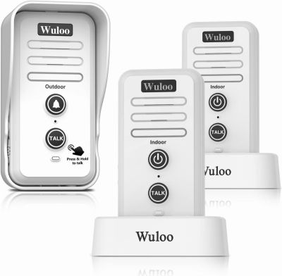 Wuloo Wireless Intercom Doorbell Chime for Home Intercomunicador (1T2 White) … 1T2-White