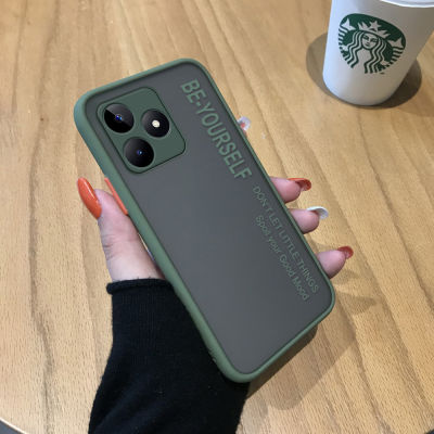 GGK เคสสำหรับ Realme C53 Realme Narzo N53คำว่าเป็นตัวของตัวเองมีน้ำค้างแข็งโปร่งใสหลากสีเคสใส่โทรศัพท์แข็งกันกระแทกเคสป้องกันกล้องปกหลังแบบเต็ม