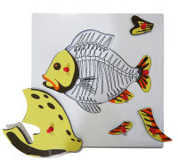 Montessori - แผ่นต่อภาพรูปโครงกระดูกปลา (Fish Skeleton Puzzle)