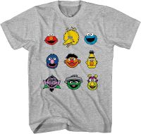 Sesame Street Mens Classic Shirt Elmo Cookie Monster Big Bird Tee T-Shirt