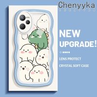 Chenyyka เคสสำหรับ Realme C35 Narzo 50A Prime เคสลายการ์ตูนไดโนเสาร์น่ารักใหม่เวฟ กันกระแทกแบบใสนิ่มเคสมือถือโปร่งใสลายกล้องถ่ายรูปสร้างสรรค์เคสซิลิกาเจลฝาครอบป้องกัน