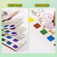 Xiu1Portable Gouache กราฟฟิตีหนังสือภาพสีด้วยน้ำเด็กการ์ตูนสีน้ำจิตรกรรมกิจกรรมหนังสือเด็กวาด Toysc12-58