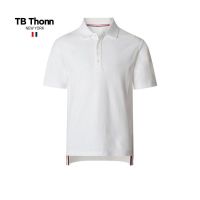 U.a Thom Browne แบรนด์ Tide ดั้งเดิม TB Thonn หนัก320กรัมเสื้อโปโลแขนสั้นไฮเอนด์เสื้อยืดผู้ชายฤดูร้อนเสื้อโปโลลำลอง