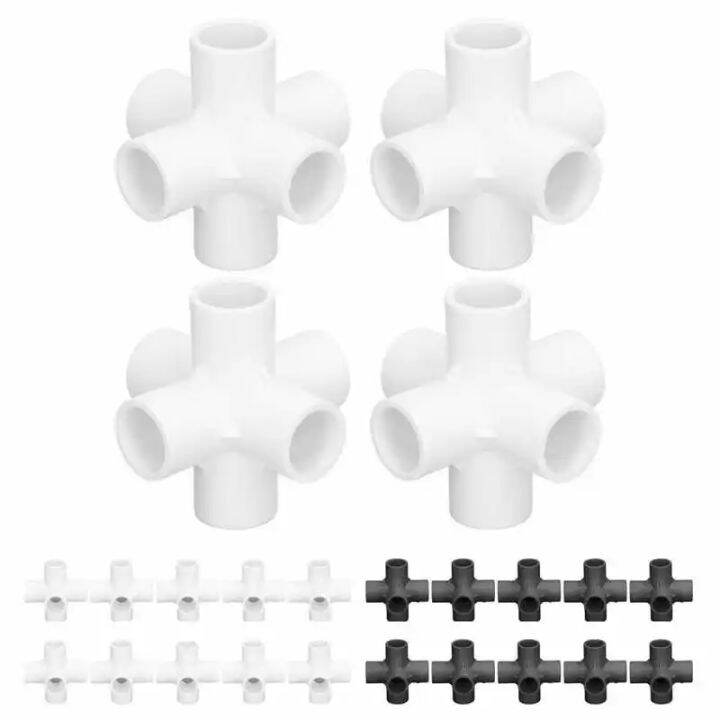 10PCS PVC Plastic Pipe Connector 6 Way Pipe Corner Elbow Fittings 25mm