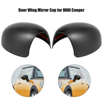 รถกระจกมองหลังปกกระจกมองข้างครอบคลุมประตูปีกกระจกหมวกสำหรับ MINI Cooper R52 R50 R53 2001-2006สีดำ