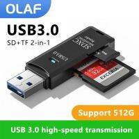 Olaf 2 in 1 USB 3.0 เครื่องอ่านการ์ด USB to SD TF การ์ดหน่วยความจำอะแดปเตอร์สำหรับแล็ปท็อปพีซีอุปกรณ์เสริม Multi Smart Cardreader เครื่องอ่านการ์ด-EDCNM SHOP