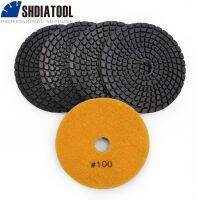 SHDIATOOL 5pcs 4 Professional diamond polishing pads Grit 100 granite marble stone tile 100mm Sanding disk