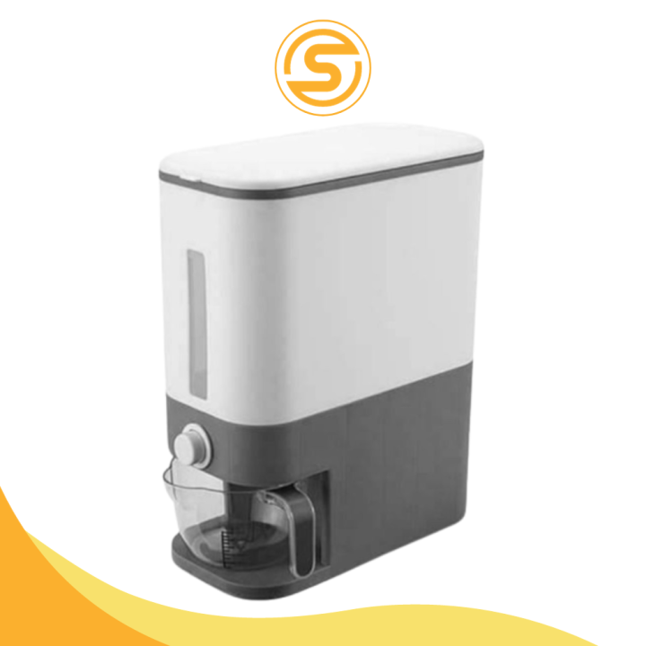 12kg Rice Dispenser and Storage with Measuring Cup Cereal Dispenser