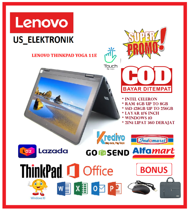 LAPTOP LENOVO YOGA 11E TOUCHSCREEN BISA TABLET RAM 8GB SSD128GB /HP