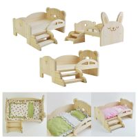 Baby Doll Miniature Bed with Stairs Fashion Doll Play for 30cm 1/6 Doll Accessory Play House Furniture Set Dollhouse Decoration