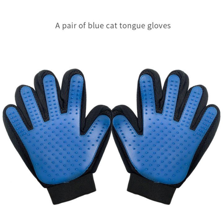 ถุงมือที่แปรงขนแมวสำหรับการไหลอย่างอ่อนโยนถุงมือแปรงถุงมือซักล้างสุนัขสำหรับผมยาวและสั้น