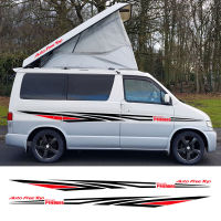 2ชิ้นล็อตสติกเกอร์รถอุปกรณ์เสริม Racing STRIPES กีฬาตกแต่ง motorhome Camper Van กราฟิกสำหรับ MAZDA BONGO friendee