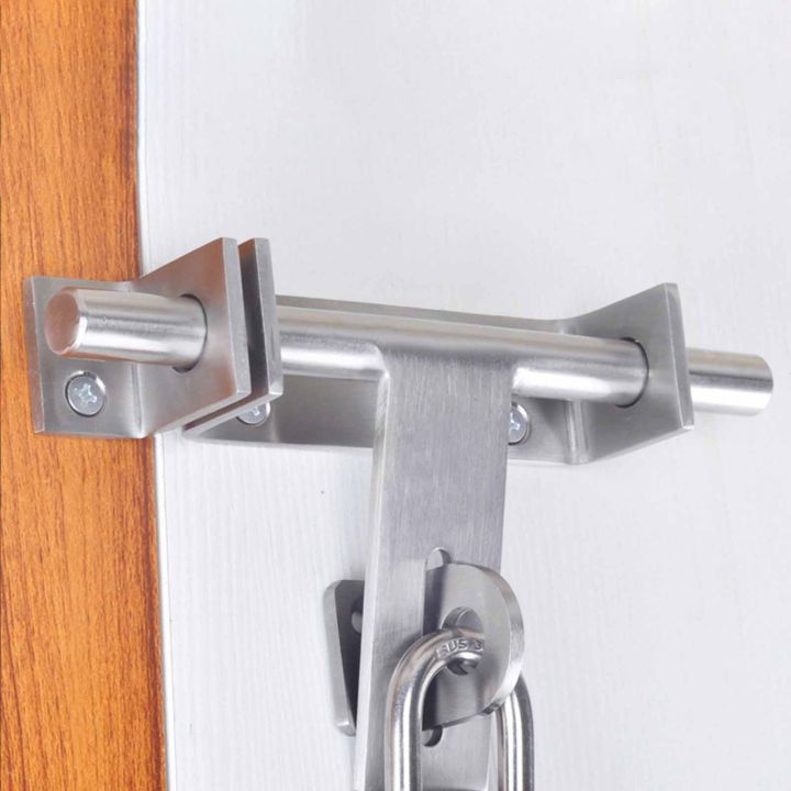 กุญแจล็อกประตูสำหรับใช้ในบ้านงานช่าง304ทนทานสแตนเลสสลักถังแบบเลื่อน