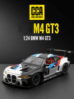 รถแรลลี่จำลองแบบหล่อเหล็กพร้อมพวงมาลัยสำหรับเด็กผู้ชายรถสปอร์ต M3GT3 BMW 124ของเล่นโมเดลอัลลอย