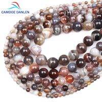 CAMDOE DANLE Natural Stone Botswana Sardonyx Agates Round Beads 4 6 8 10 12mm DIY Bracelet Beads For Jewelry Making Accessories