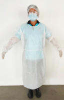 ชุดกาวน์ Isolation Gown  PE  ชุดกาวน์ใยสังเคราะห์กันน้ำ  เสื้อกาวน์สปันบอนด์ ชุดกาวน์ใช้เเล้วทิ้ง แบบสวมผูกเชือกด้านหลัง