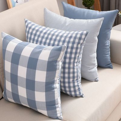 【SALES】 Nordic Plaid Cushion Cover Living Room Sofa Pillow Bedside Large Backrest Office Without Core