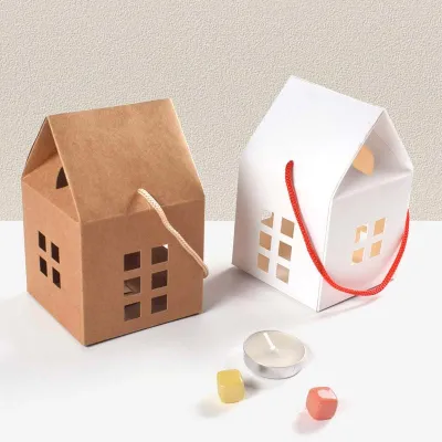 10Pcs Small House Cut Wedding Favor And Gifts Hollow Cookie Candy Boxes Packaging Bag Decorative Boxes Souvenirs Party Supplies