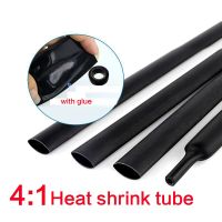 1M Black 4/6/8/16/24/40mm Thermoresistant Tube Heat Shrink With Glue 4:1 Dual Wall Heat Shrinkable Tubing Sleeve Adhesive 4/1 Electrical Circuitry Par