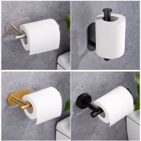 304 Stainless Steel Toilet Roll Paper Holder Tissue Self Adhesive in Bathroom Black Finish,Easy Installation no Screw Punch-free