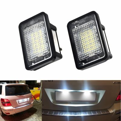 ❐☬ 2Pcs LED License Plate Lights Bulb 12V 6000k White Error Free LED Number Plate Lamp For Mercedes-Benz GLK X204 2007 2008-2013
