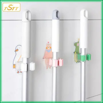 ECOCO Cute Wall Mounted Multifunction Mop Organizer Holder Brush