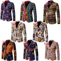 Hawaii Men Suit jacket fashion cotton printing men blazer slim fit Beach style 8 Color