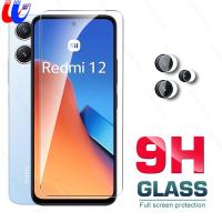 ฟิล์มกระจก9H 2ถึง1สำหรับ Xiaomi Redmi 12 4G 2023 6.79 กระจกนิรภัยบนกล้องกระจกเทมเปอร์ Readmi Redmy Radmi 12 Redmi12สำหรับ Redmi 12 4G