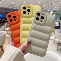 【CC】 Capa de telefone Puffer silicone macio capa doces à prova choque iPhone 14 11 12 13 Max XR X XS 7 8 14