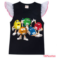 M &amp; M เสื้อยืดแขนกุดสำหรับเด็กผู้ชายเด็กผู้หญิง,เสื้อยืดผ้าฝ้าย8295แขนพองบาง2021เสื้อผ้าเด็กเสื้อลำลองผ้าฝ้ายฤดูร้อน