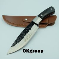 OBC อุปกรณ์แคมป์ปิ้ง OKgroup FX005 Fixed blade knife(High carbon steel) มีดพก มีดเดินป่า มีดแคมป์ปิ้ง มีดใบตาย มีดสวย มีดพกทหาร มีดดามัสกัส camping แคมป์ปิ้ง