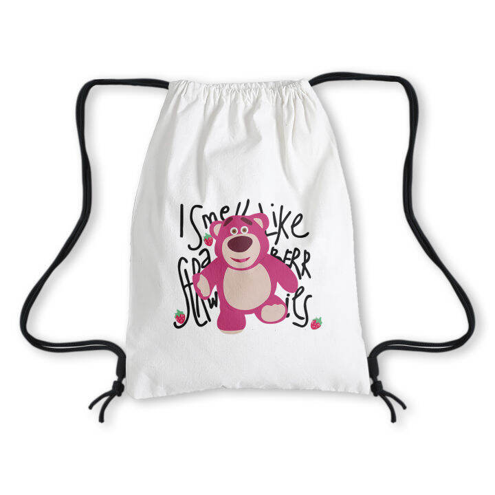 Tas Serut Kanvas Putih Stringbag Sekolah Pria Wanita Lotso | Lazada
