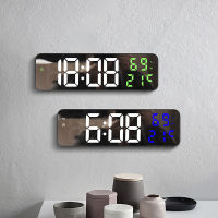 Digital Alarm Clock With Night Mode Alarm Clock With Temperature And Humidity Temperature And Humidity Display Electronic Alarm Clock Mirror Design